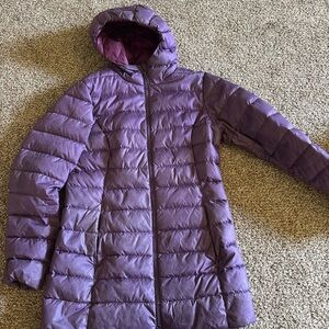 The North Face Women's Purple Hooded Puffer Coat